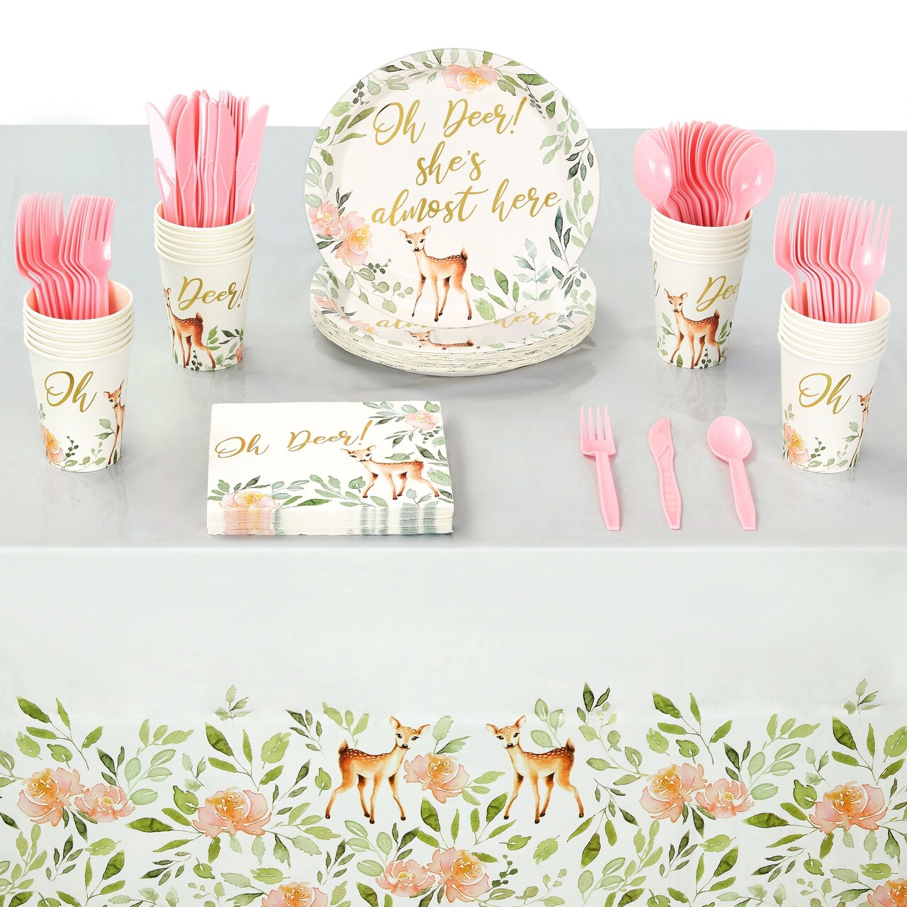 Baby girl shower best sale paper products